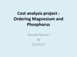 Cost analysis project : Ordering Magnesium and Phosphorus