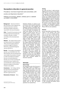 Somatoform disorders in general practice Prevalence, functional