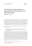 Public Interest Anthropology in Heritage Sites: Writing Culture and