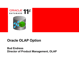Oracle OLAP Option Bud Endress Director of Product Management