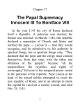 The Papal Supremacy Innocent III To Boniface VIII