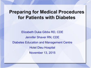 Medical Procedures and Diabetes