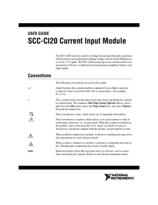 SCC-CI20 Current Input Module User Guide and Specifications