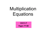 2.7 Multiplication Equations