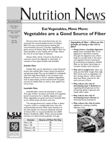 Vegetables are a Good Source of Fiber