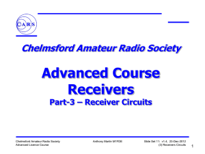Chelmsford Amateur Radio Society Advanced Course Receivers