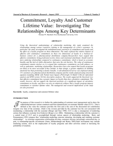 Commitment, Loyalty And Customer Lifetime