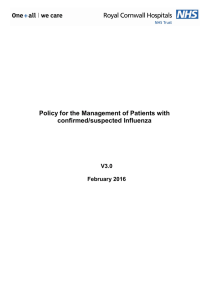 Guidance for the management of influenza