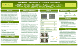 Harmless Derivatives of Cancer Cells Induce Adaptive Immune
