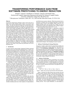 transferring performance gain from software prefetching to energy