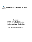 Subject CT3 – Probability and Mathematical Statistics