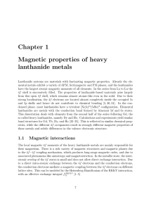 Chapter 1 Magnetic properties of heavy lanthanide metals
