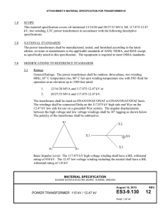 Power Transformer 115kV/12.47kV