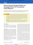 Patient-Derived Xenograft Models: An Emerging