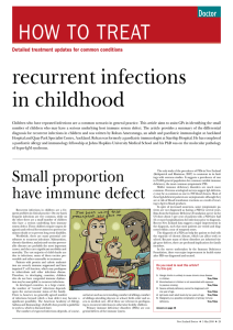 Small proportion have immune defect
