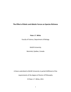 The Effect of Biotic and Abiotic Forces on Species