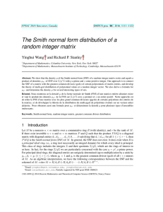 The Smith normal form distribution of a random integer