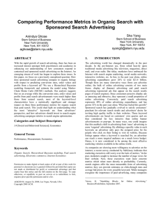 Comparing Performance Metrics in Organic Search with Sponsored