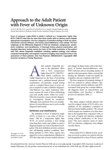 Approach to the Adult Patient with Fever of Unknown Origin