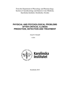 PHYSICAL AND PSYCHOLOGICAL PROBLEMS AFTER CRITICAL