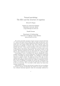 Natural psychology The EEA and the structure of