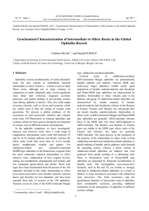 Geochemical Characterization of Intermediate to Silicic Rocks in the