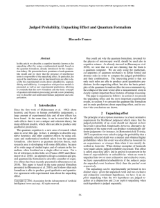 Judged Probability, Unpacking Effect and Quantum Formalism