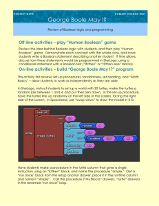 On-line activities – build “George Boole May I