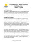 Brachytherapy – High Dose Rate (HDR) Radiation Vaginal Cylinder