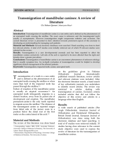 Transmigration of mandibular canines: A review of literature