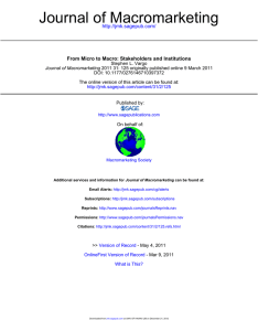Journal of Macromarketing - Service