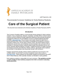 Care of the Surgical Patient - American Academy of Family Physicians