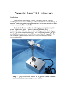 Acoustic Laser Kit Instructions