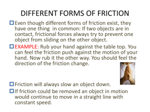 DIFFERENT FORMS OF FRICTION
