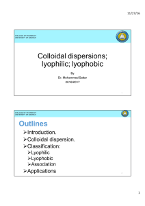 6 Colloidal dispersion
