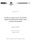 The influence of surgical exposure and orthodontic alignment of