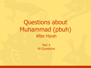 Questions, Muhammad, Part #9