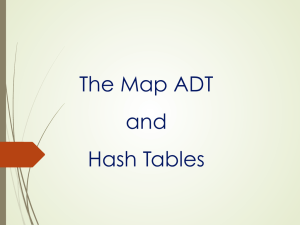 The Map ADT and Hash Tables
