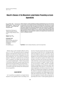 Kikuchi`s Disease of the Mesenteric Lymph Nodes