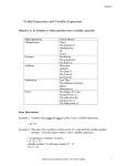 verbal expression and variable expression