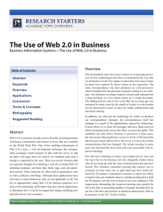 The Use of Web 2.0 in Business