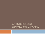 AP Psychology Midterm Exam Review