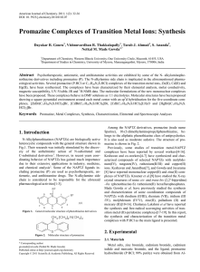 Promazine, metal complexes, synthesis, characterization, elemental