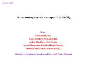 A wave-particle duality at a macroscopic