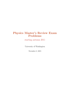 Physics Master`s Review Exam Problems