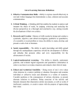 List of Learning Outcomes Definitions
