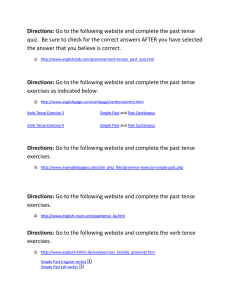 Directions: Go to the following website and complete the past tense