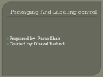 Packaging And Labeling control
