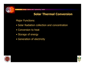 Solar Thermal Conversion - FSU - Energy and Sustainability Center