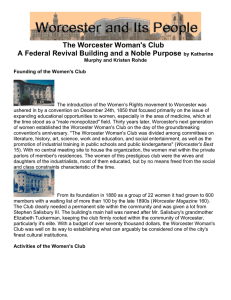 The Worcester Woman`s Club A Federal Revival Building and a